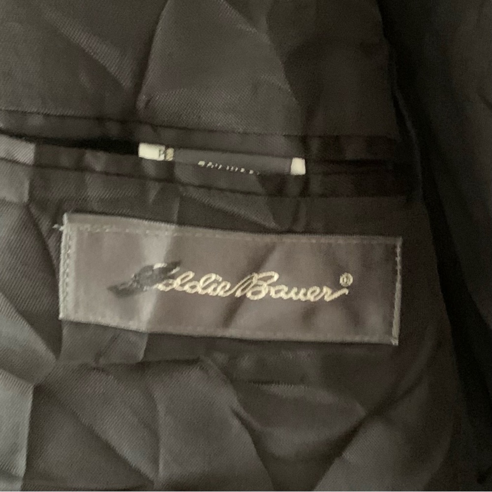 Cashmere + Wool Eddie Bauer Charcoal Gray Blazer Jacket - Picture 5 of 6